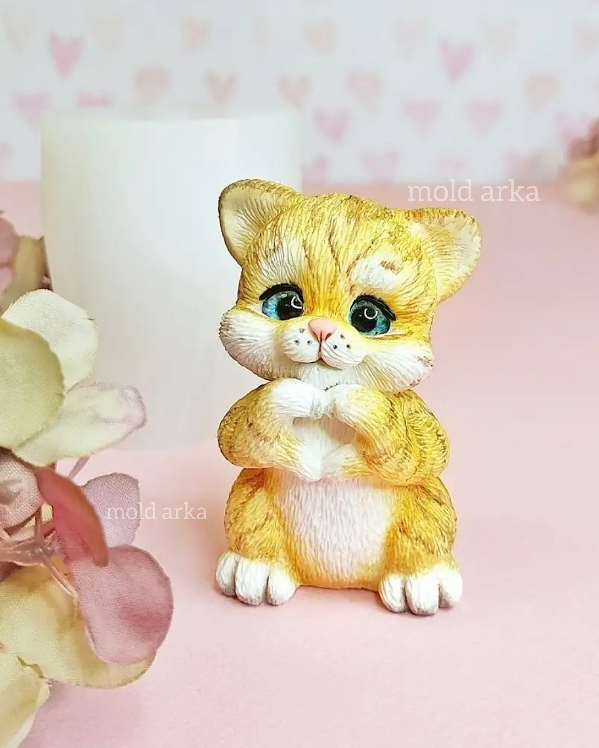 قالب سیلیکونی گربه قلبی ۲