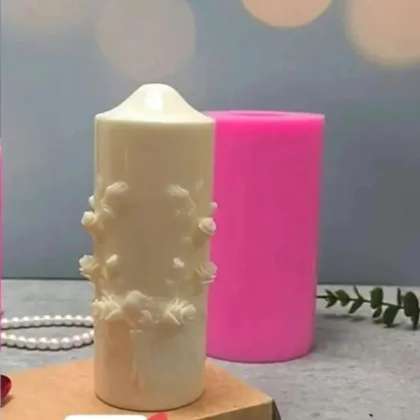 قالب استوانه گلدار✨